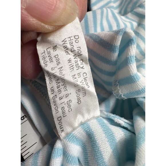 Vintage Coleco Cabbage Patch Kids Blue & White Striped Baby Doll Shirt - Picture 6 of 6